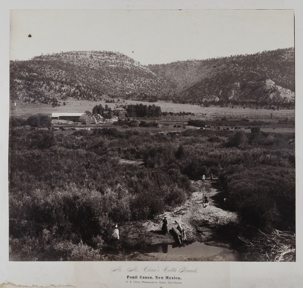 Chase Ranch from the Ponil Creek, circa 1890.