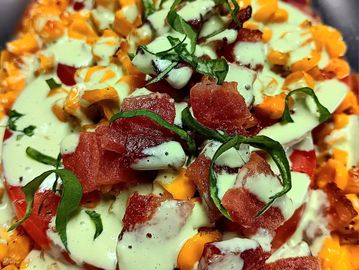 Tomato bacon corn salad