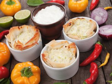 Crab salad phyllo bites
