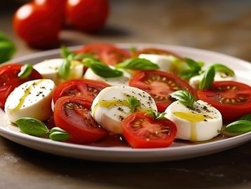 Caprese salad with tomato mozzarella and basil