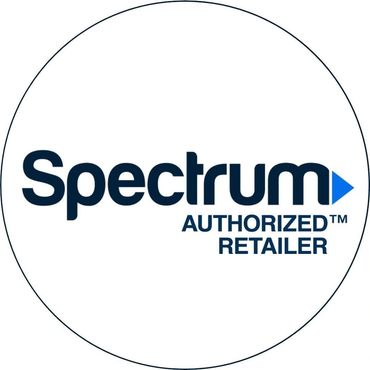 Spectrum Authorized Retailer logo with blue play button.