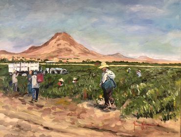 "Picacho Mountain Braceros", 16 x 20" , Acrylic on Canvas