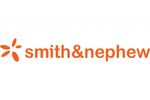 Smith & Nephew logo in orange with a flower-like symbol.