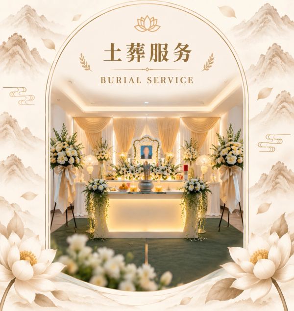 Elegant funeral burial service setup with flowers.