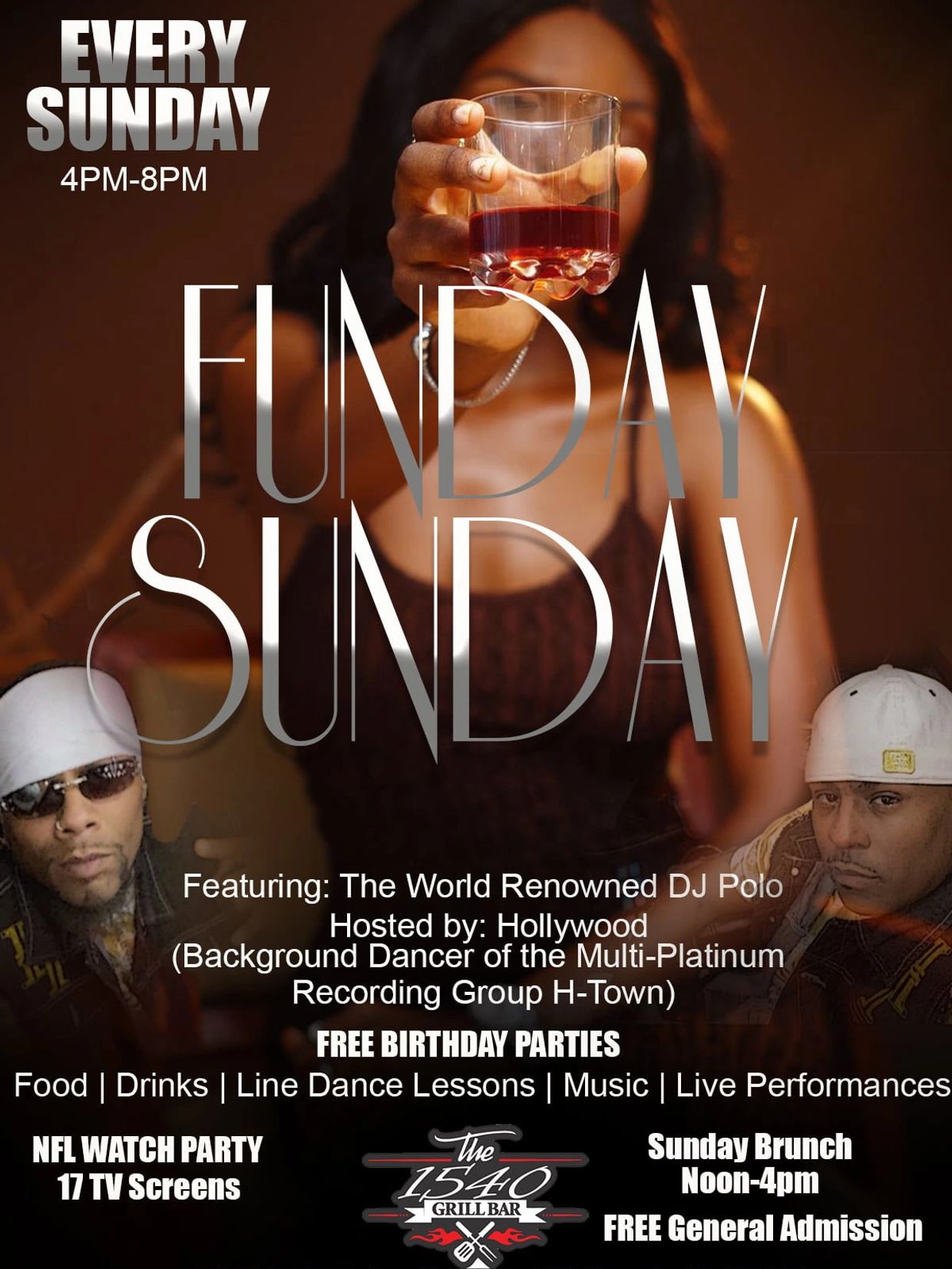 🗣DJPOLOLIVE.COM PRESENTS 
“Fun Day Sunday” October 26,2025
💥1540 Bar & Grill in Desoto Tx💥
     2