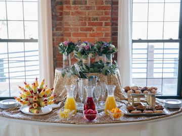A Brunch Setup at the River Room catered by ART Catering. 