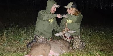 Brady Mayhew and Mom, Amanda Lynn Mayhew deer hunting.