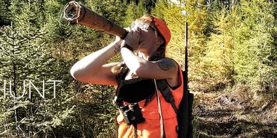 Amanda Lynn Mayhew moose hunting in Northern Ontario.