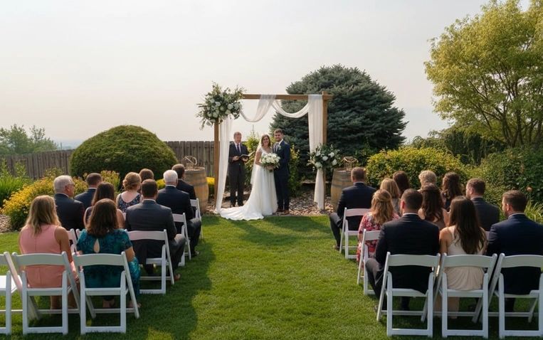 micro wedding ceremony garden wedding stone ridge estates pasco wa