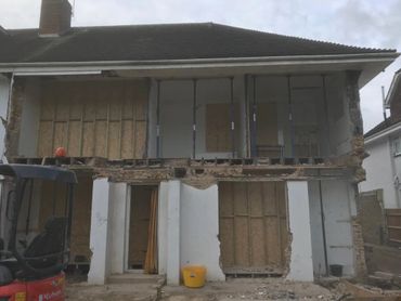 Rear view of home renovation and rear extension in progress