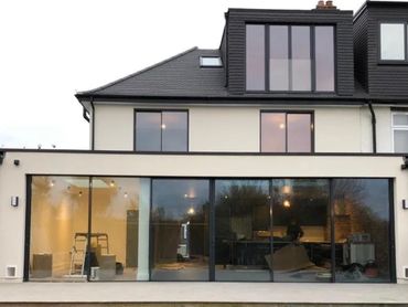 Rear view of completed rear extension, home renovation and loft conversion