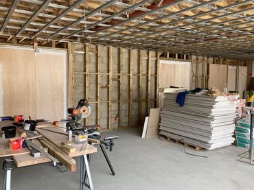 Construction materials inside home