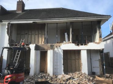 Rear view of home renovation and rear extension in progress