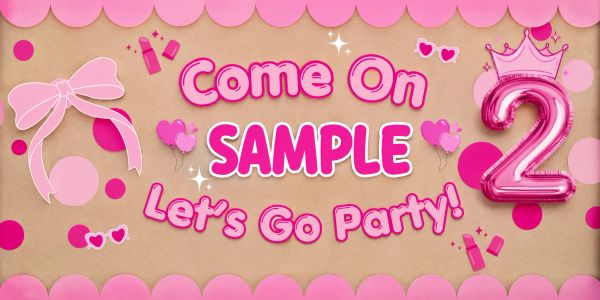 Pink party invitation for a second birthday.