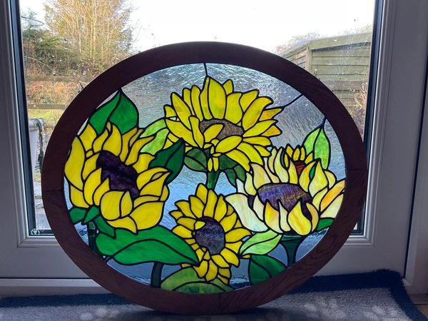 Example of a Private Commission done by Vetrate Art Showing Sunflowers