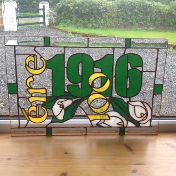 Example of a Private Commission done by Vetrate Art Showing a commemoration of Irelands 1916 Easter 