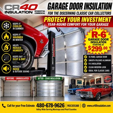 Garage attic wall and garage door insulation package by CR-40 Insulation