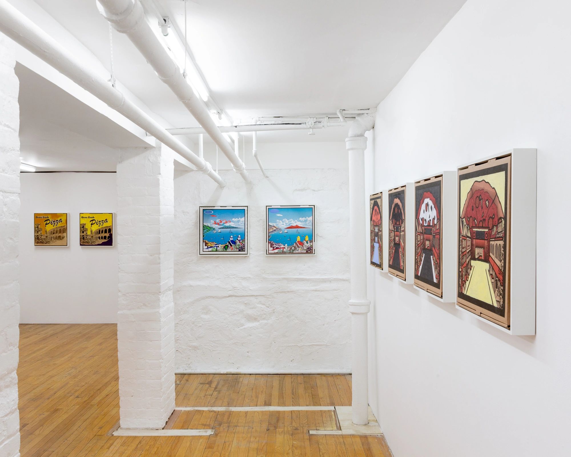 PIZZA BOXES BY PAUL MCMAHON 321 gallery exhibition 2020