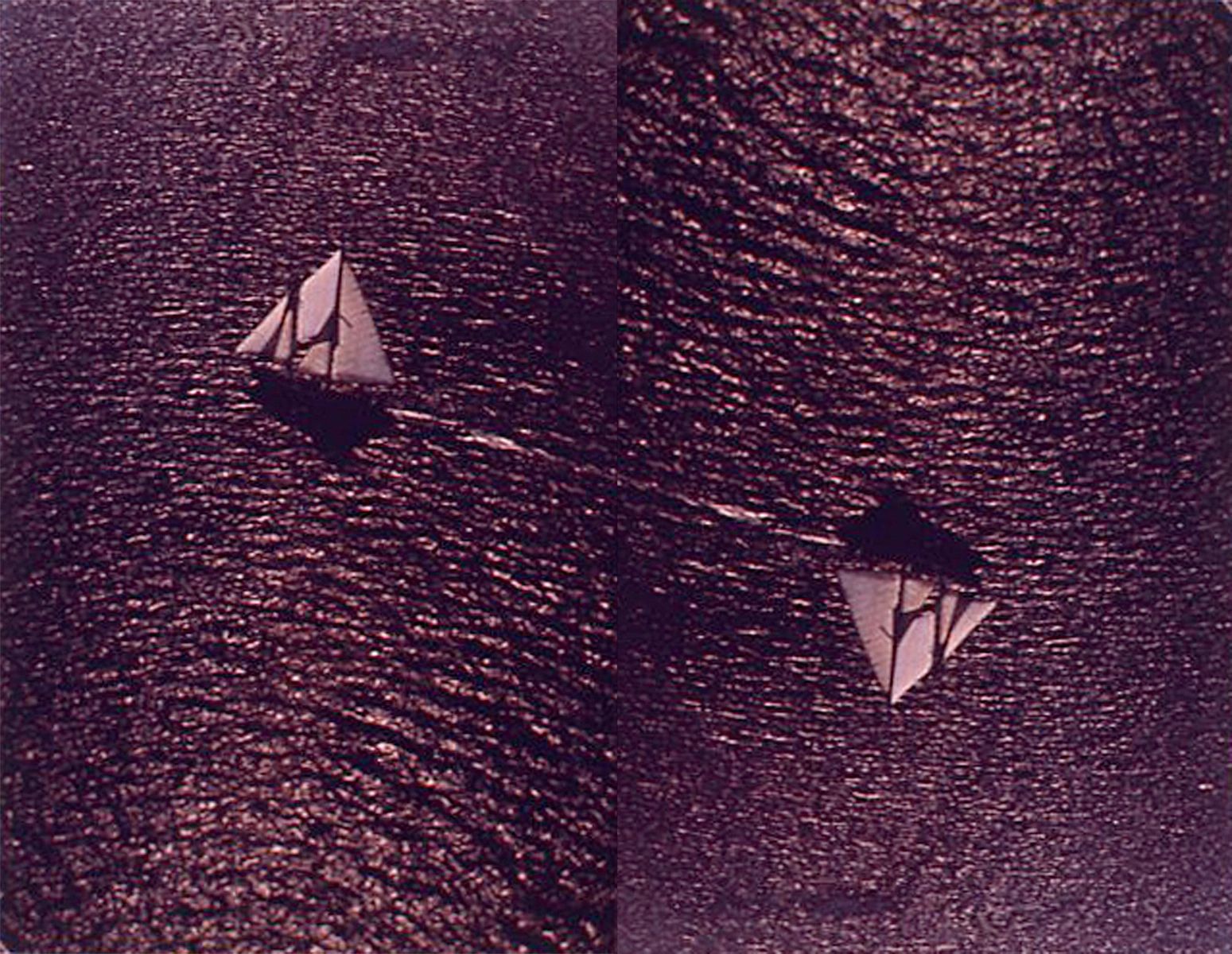 POSTCARD WORKS s  brown water sailboats 1971 collection JOHN BALDESSARI