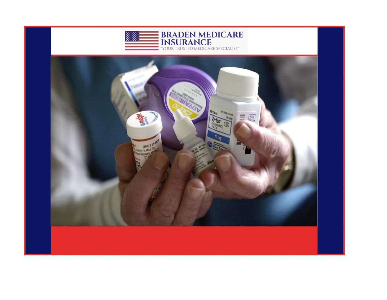 Picture of a Male Senior with His Hands Full Of Various Medications Showing What  Part D Covers