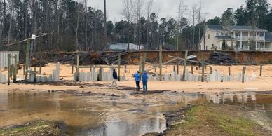 Damage caused by Hurricane Florence to the estuarine bluff shoreline of the Neuse River, NC; Dec '19