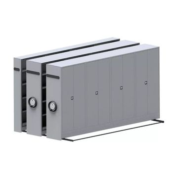 Quadruple compact mobile shelving unit, made in Turkey