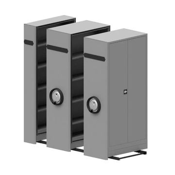 single compact mobile shelving unit, made in Turkey