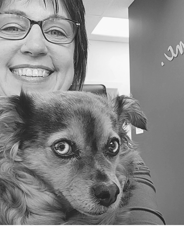 Tara and Milo. Our superstar team out front in Saanichton.