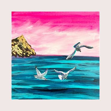 "Waited All Day For This"
8 x 8"
acrylic on wood panel
Ocean Spirit Collection