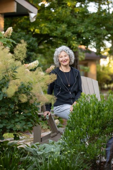 Portrait of artist and landscape designer Jan Kirsh in Talbot County, MD - photo by Jill Jasuta