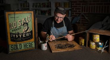 Portrait of artist Kevin Davidson on Maryland's Eastern Shore - photo by Jill Jasuta