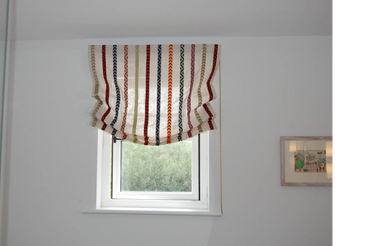 Relaxed Roman Blind made by Kate Robins Curtains in Clarence House fabric
