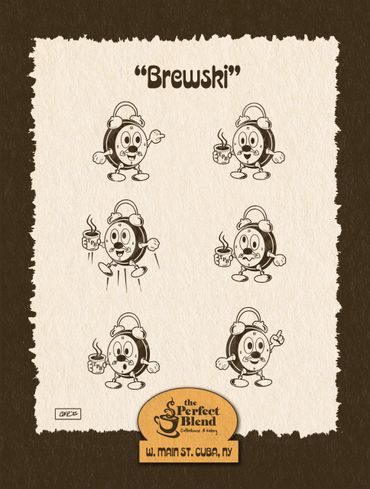 Brewski The Perfect Blend Mascot Poses