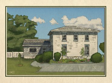 Old House Portrait, pen & ink with digital color