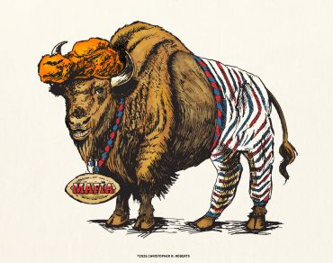 Buffalo Bill Mafia, pen & ink with digital color