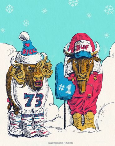 Die Hard Bills Tailgaters, pen & ink with digital color