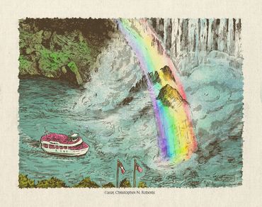 Maid of the Mist, Pen and Digital Color