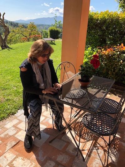 Writing at the lovely A Chele Villa home to the setting of THE VILLA DOG.  