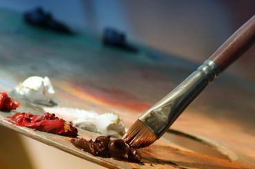 Paul's oil palette mixing paints