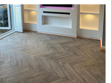 Media wall to house the TV and soundbar. With LED lighting and in-built storage space.