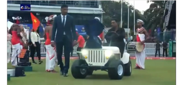 CheChe mini SUV electric buggies seen at the Lanka Primer League presenting the championship trophy