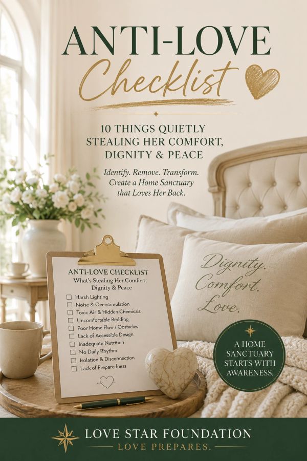 Anti-love checklist highlighting factors harming comfort and peace.