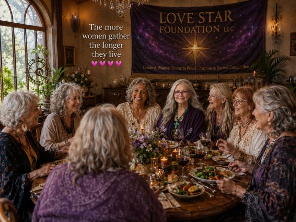 Group of older women enjoying a meal together in a warm setting.