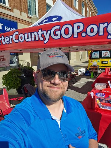 Hanging out at the Porter County GOP Booth during Popcorn Fest in Valparaiso!