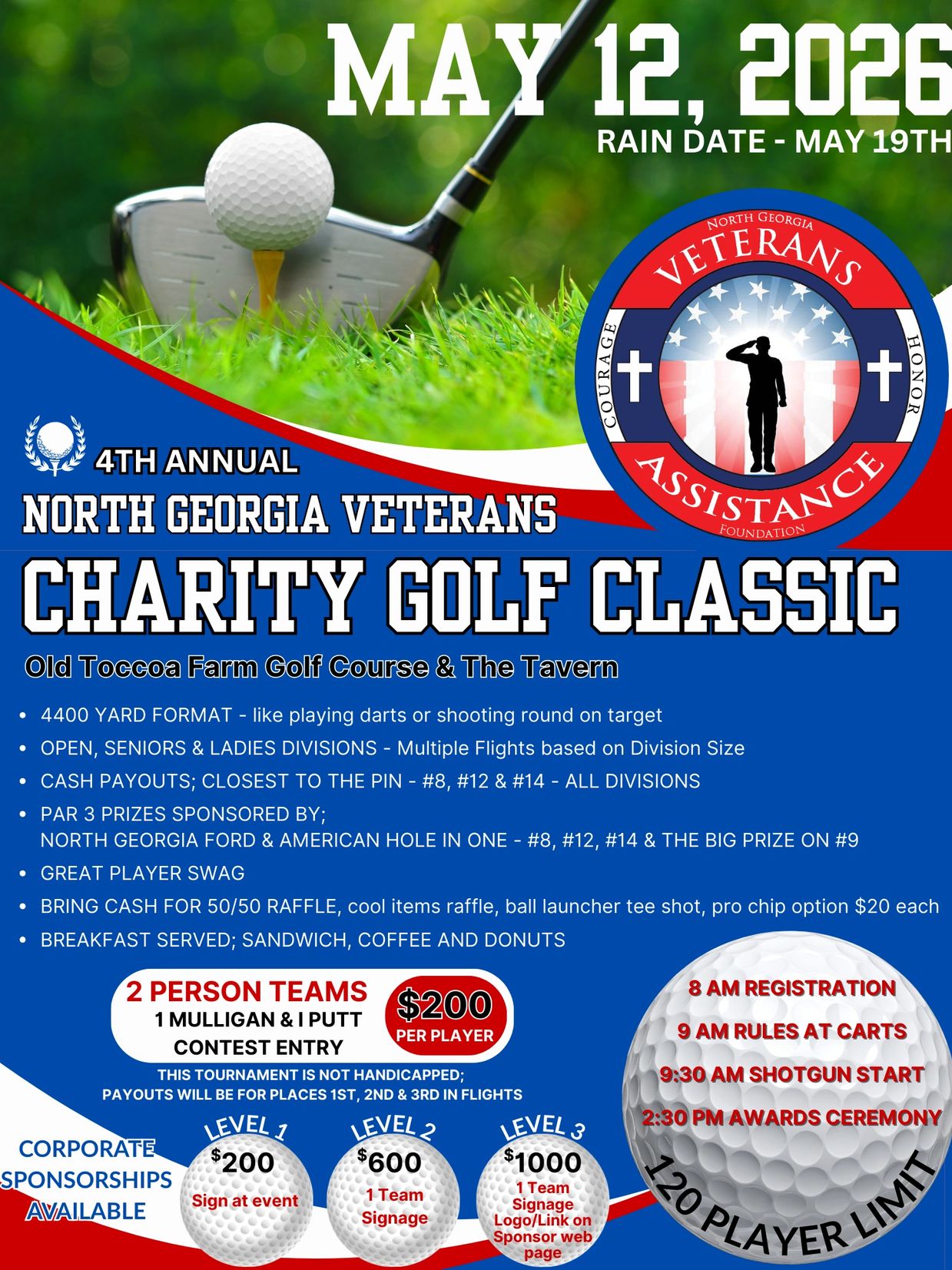 North Georgia Veterans Assistance Foundation Charity Golf Classic May 12, 2026