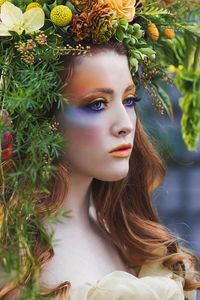 Creative makeup artistry for Whidbey Island photoshoot.