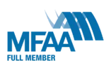 MFAA logo with blue and green text and design elements.