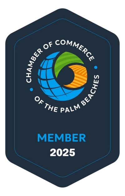 Chamber of Commerce of the Palm Beaches 2025 member badge.