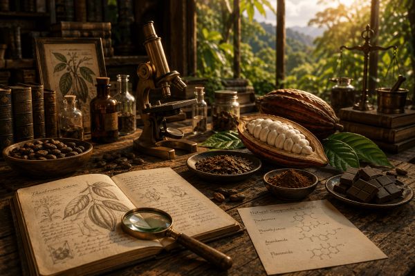 Studying the natural compounds, flavor, and character of raw cacao.