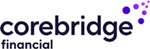 Corebridge Financial company logo with purple dots.